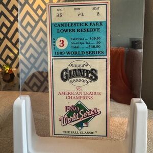 Original 1989 World Series Game 3 ticket stub